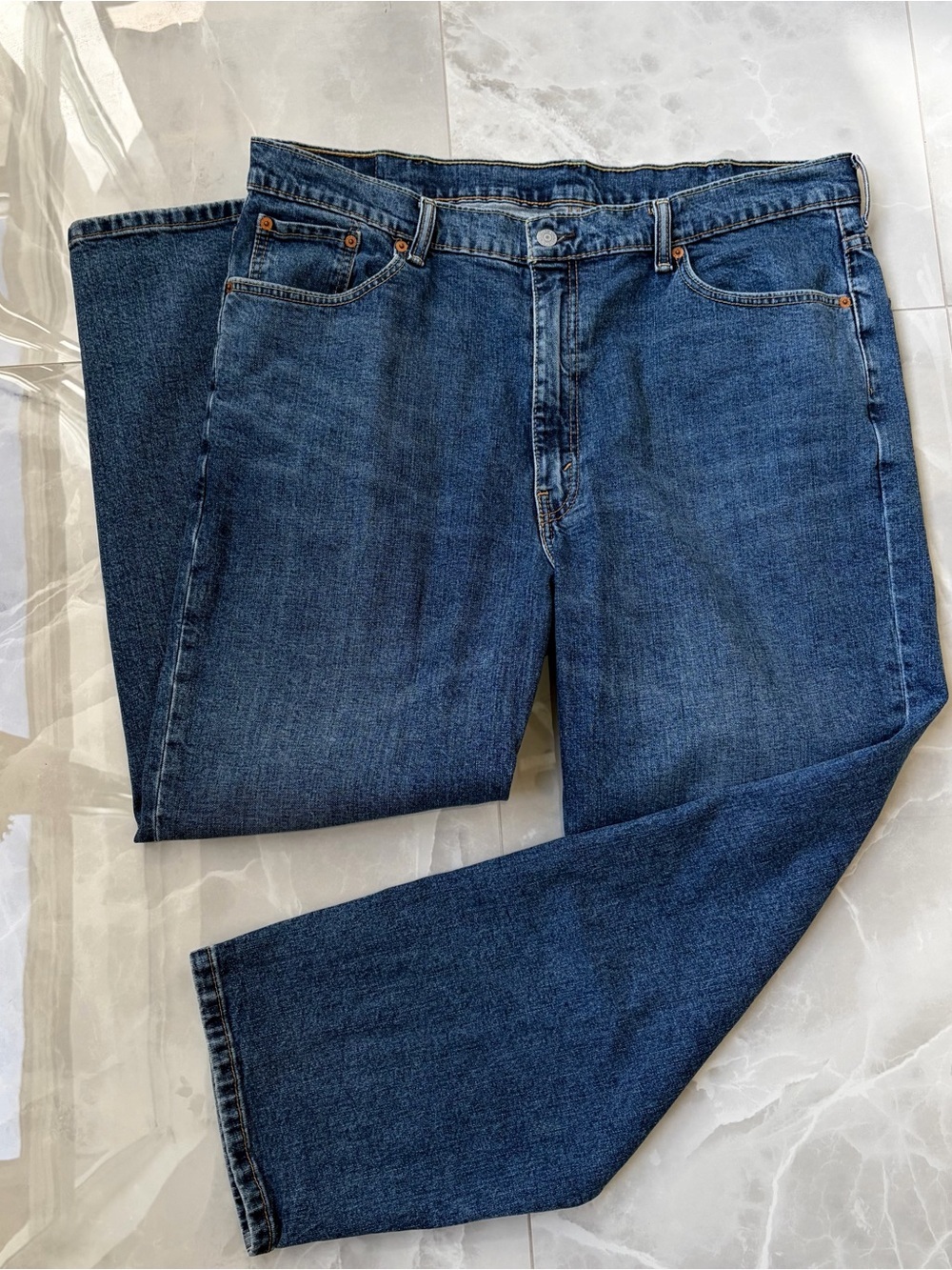 Mens Jeans 42x30 Relaxed Fit LEVIS 550 Blue Medium Wash 100% Cotton Straight Leg